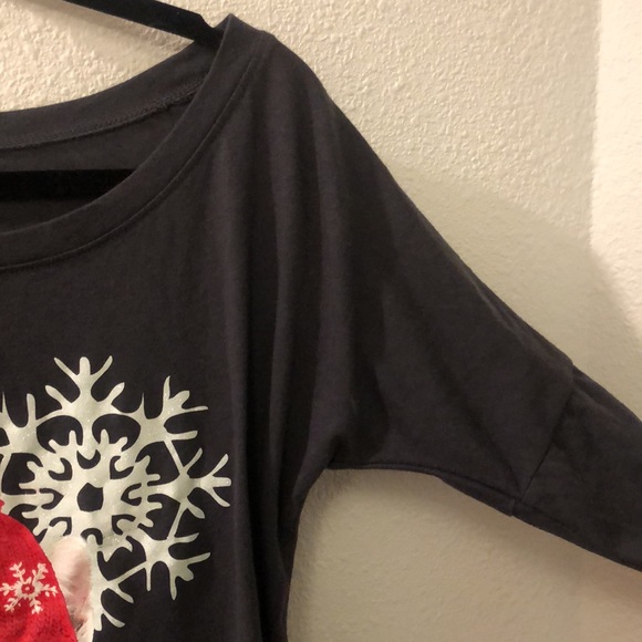 FIPZ Long sleeve Christmas cat T-shirt - Picture 4 of 5